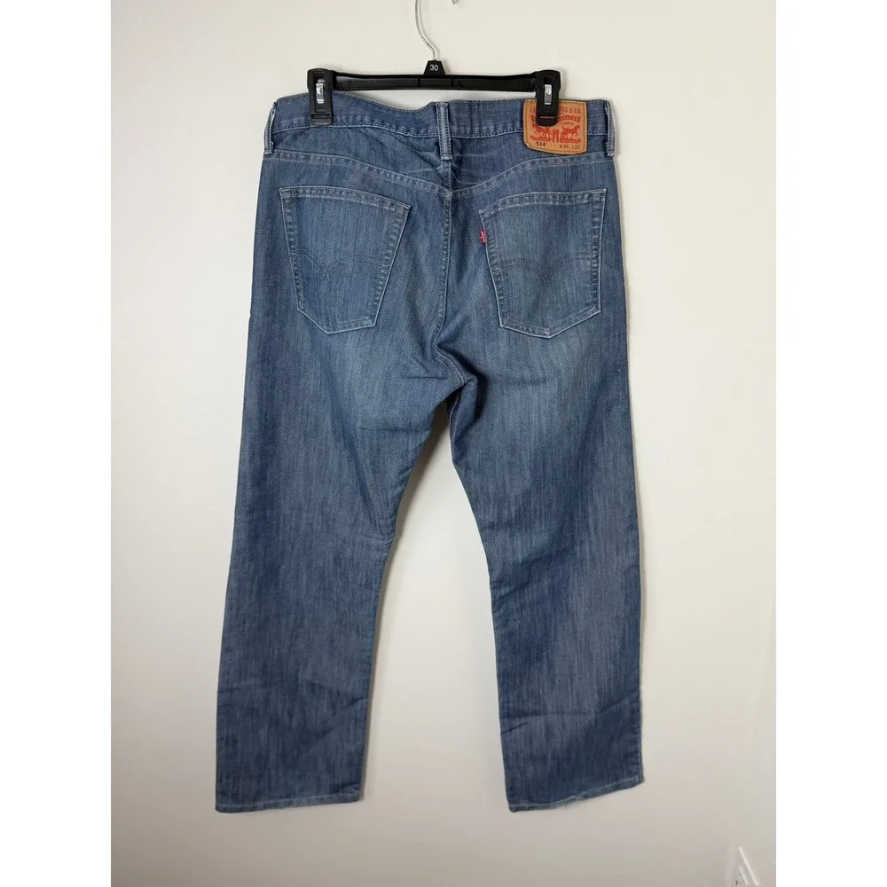 Levis 514 Straight Fit Jeans Mens 36x32 Blue Denim Medium Wash Pants